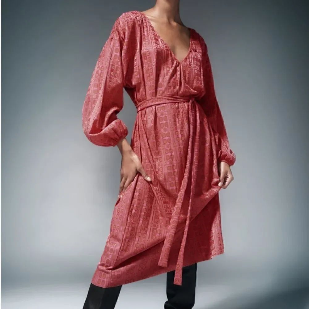 NWT Zara Jacquard Midi Dress